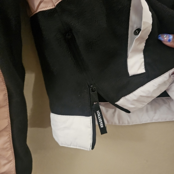 Pink and Black Windbreaker Jacket by Hollister - Picture 4 of 12